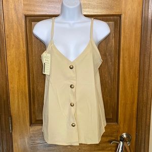Roshop NWT button front dress tank shirt